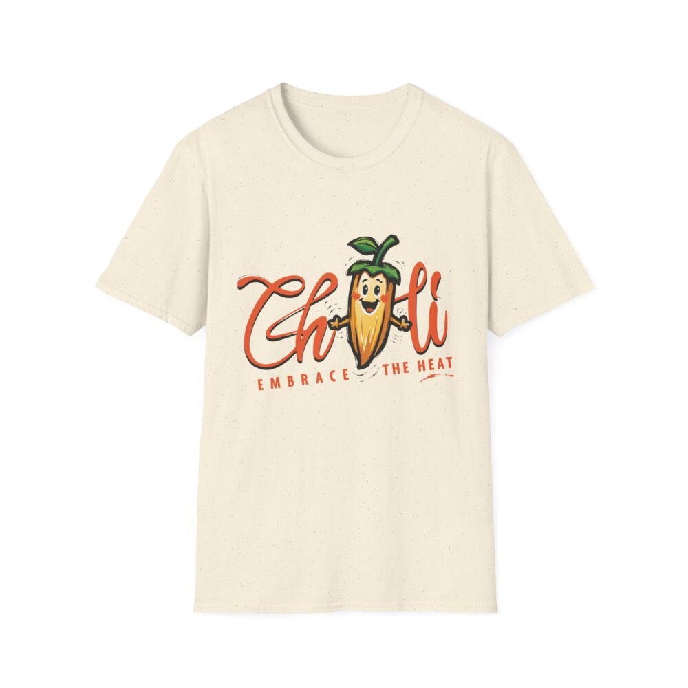 Embrace the Heat Unisex Softstyle White T-Shirt - Fun Chili Pepper Design