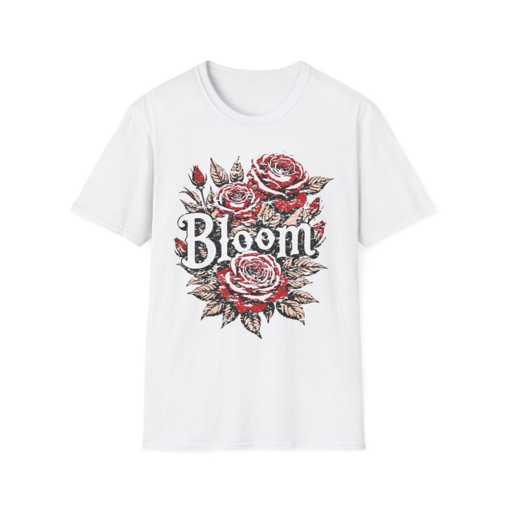 Bloom Floral White Softstyle T-Shirt – Perfect for Spring Celebrations & Everyday Wear