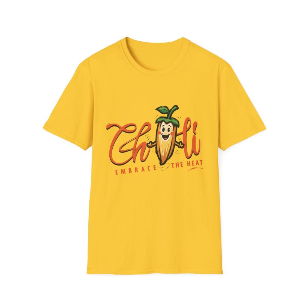 Embrace the Heat Unisex Softstyle White T-Shirt - Fun Chili Pepper Design