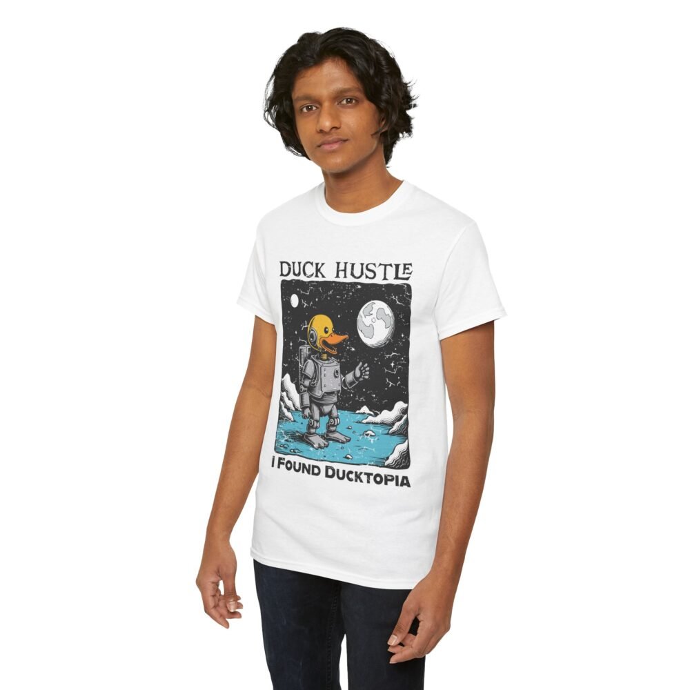 Duck Hustle Unisex Heavy Cotton Tee - I Found Ducktopia Graphic Shirt