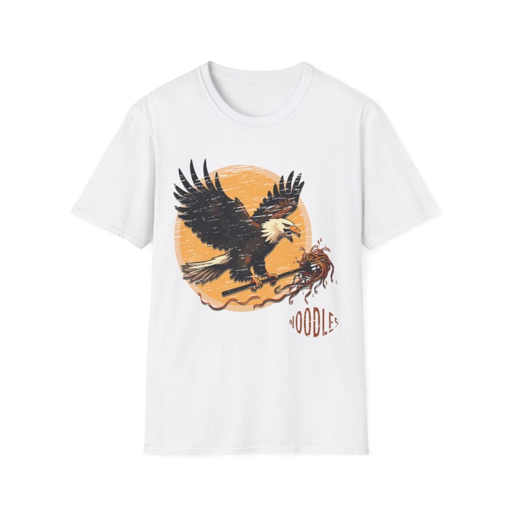 Eagle Noodle White T-Shirt - Unique Graphic Tee for Chefs and Food Lovers