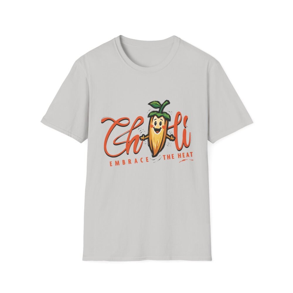 Embrace the Heat Unisex Softstyle White T-Shirt - Fun Chili Pepper Design